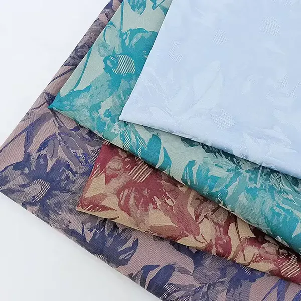 Textured Raised Emboss Colorful Radial Cationic Jacquard Fabric For Dresses